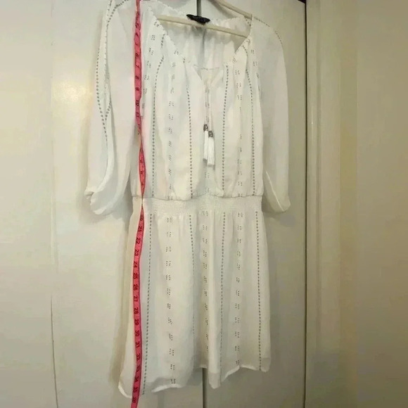 White House Black Market White Bohemian Blouson Dress Sz S - Picture 8 of 9